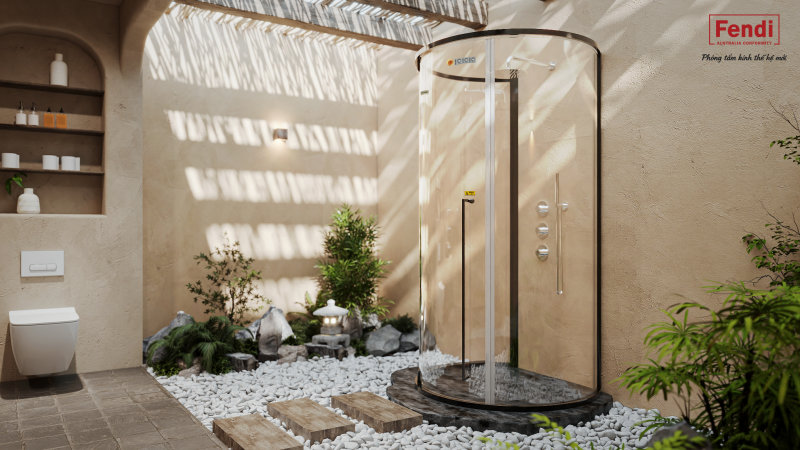 Không gian nhà tắm trở nên mềm mại và sang trọng hơn nhờ Fendi Curvia cửa Mở 