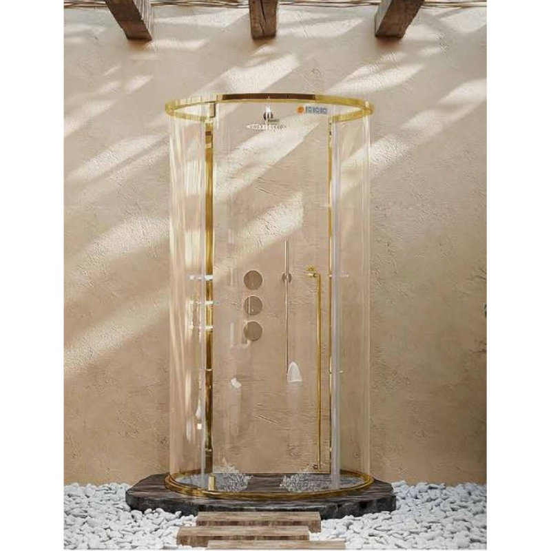Mẫu cabin tắm đứng Fendi Curvia FCM-1x3 màu Mirror Gold