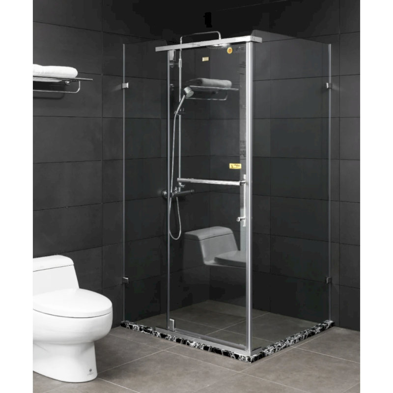 Mẫu cabin tắm đứng góc vuông Fendi Diamond Luxury FDG-1x3 màu Mirror Chrome