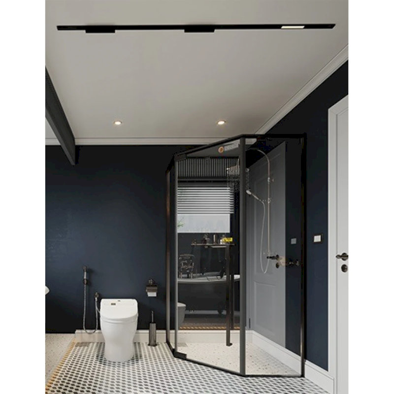 Mẫu cabin tắm đứng góc vát 135 Fendi Majestic FMV-1x3 màu Matte Black