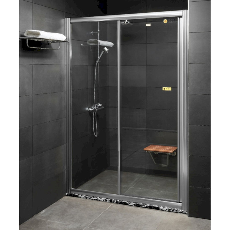 Mẫu cabin tắm đứng phẳng 180 Fendi King Paradise FKP-1x2 màu Anod Silver
