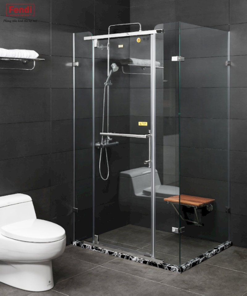 Phòng tắm kính cửa mở quay duy trì sự ổn định lâu dài cho không gian nhà tắm