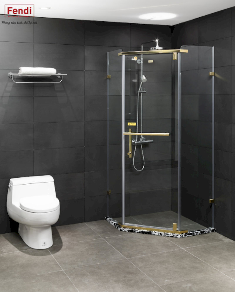 Phòng tắm kính góc Vát tối ưu diện tích ở nhiều dáng bố cục khác nhau